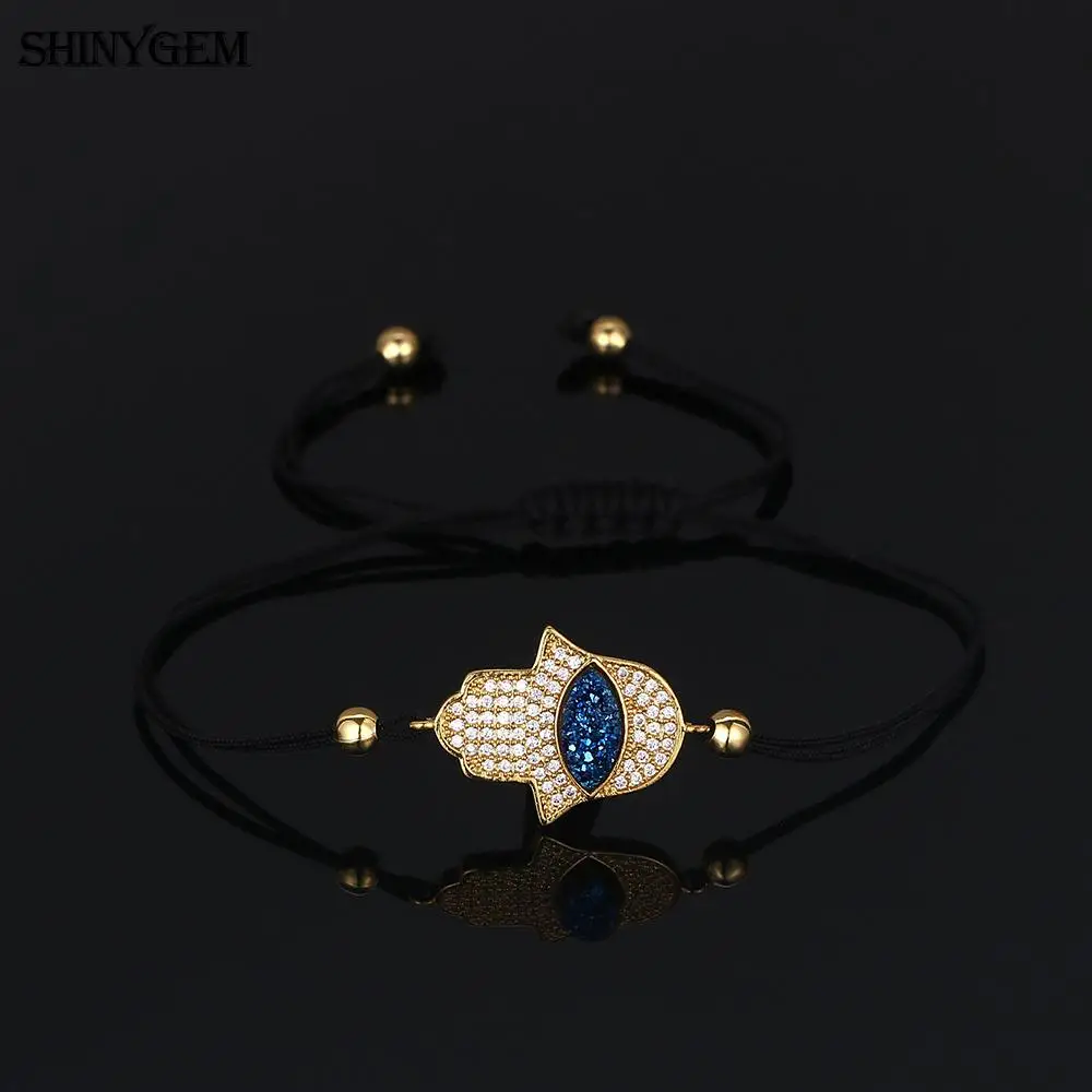 ShinyGem Регулируемый Турецкий Дурной глаз браслет с подвесками ручная работа