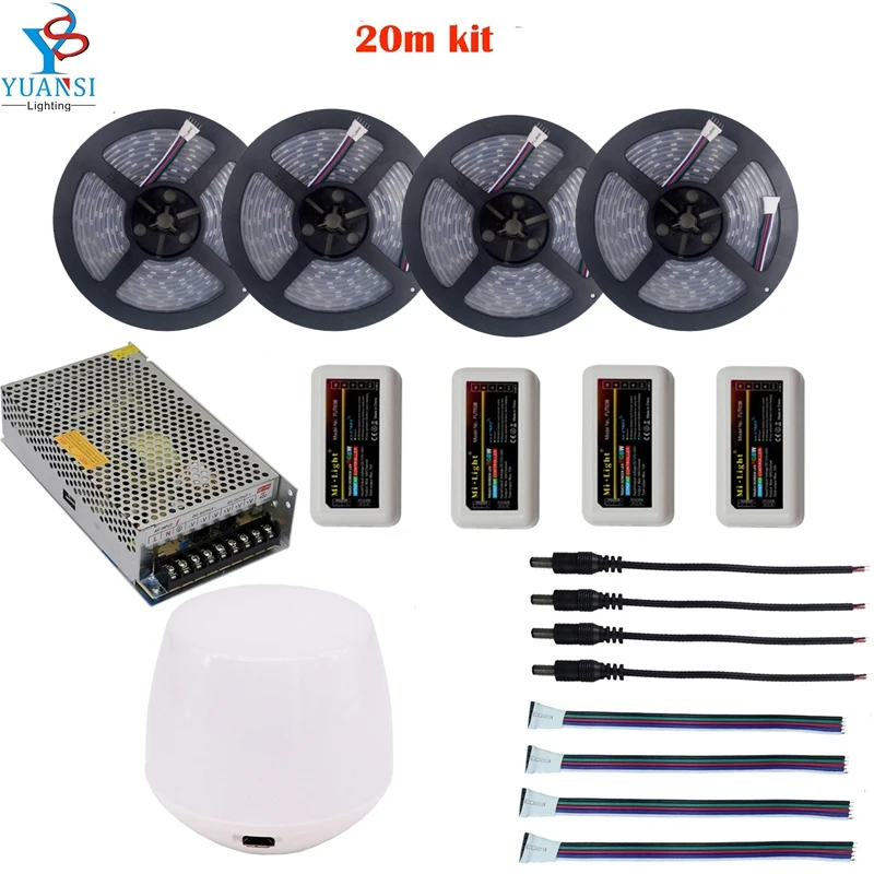5 м до 20 5050 RGBW rgbww (4 в 1) Светодиодные полосы света + Mi. light 2.4 г 4 Zone светодиодный