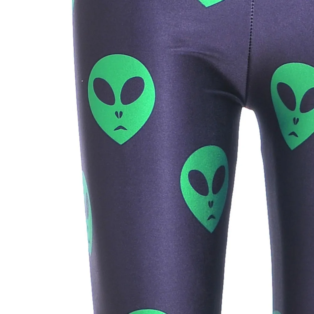 2017 женские зеленые Леггинсы с принтом головы призрака облегающие тонкие