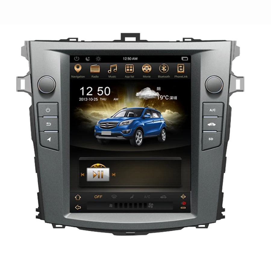 Автомобильное радио с вертикальным экраном 10 4 дюйма Android для Toyota Corolla 2007 2013 GPS