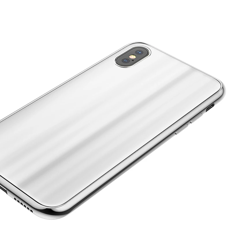 Чехол из 4D стекла Baseus для iphone X, защитный чехол для задней панели Utral thin9H, чехол из закаленного стекла для iphone X, защитный чехол для стекла - Цвет: white