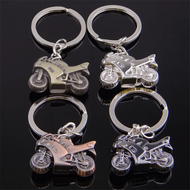 1 PC creative Motorcycle keychain mini stainless 4 colors moto keyring fashion cool lucky gift for men keychains jewelry | Украшения и