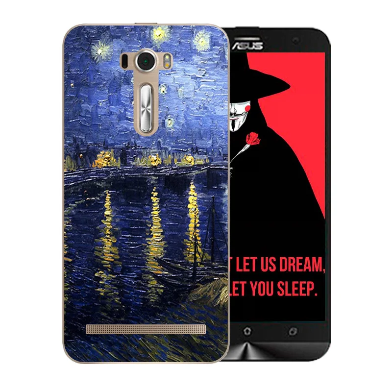 Soft TPU Case for Asus ZenFone 2 Laser ZE550KL 5.5inch Van Gogh Pattern Cover Zenfone Ze551kl Z00LD |