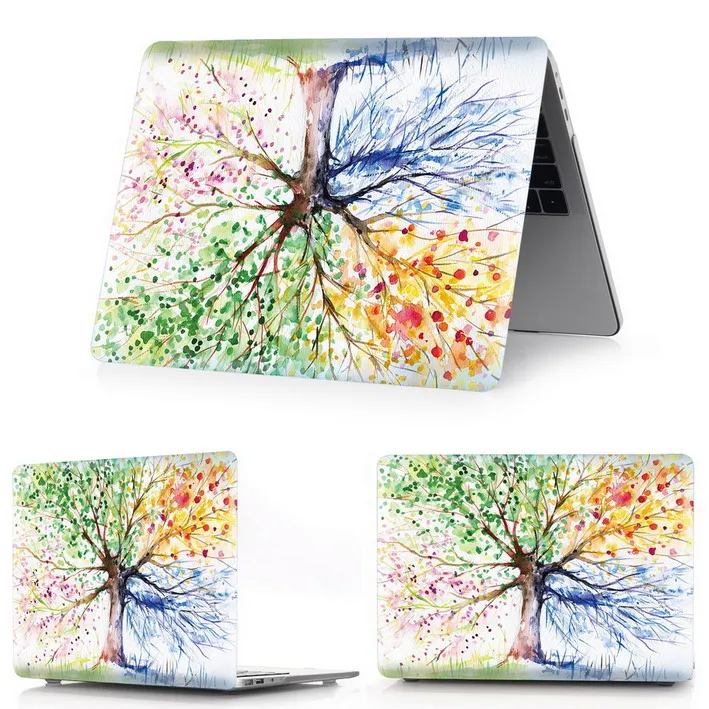 Горячий чехол для ноутбука Apple macbook Air Pro retina 11 12 13 15 для Mac book Pro 13,3 15,4 дюймов с сенсорной панелью ID - Цвет: shui-cai-qi-cai-shu
