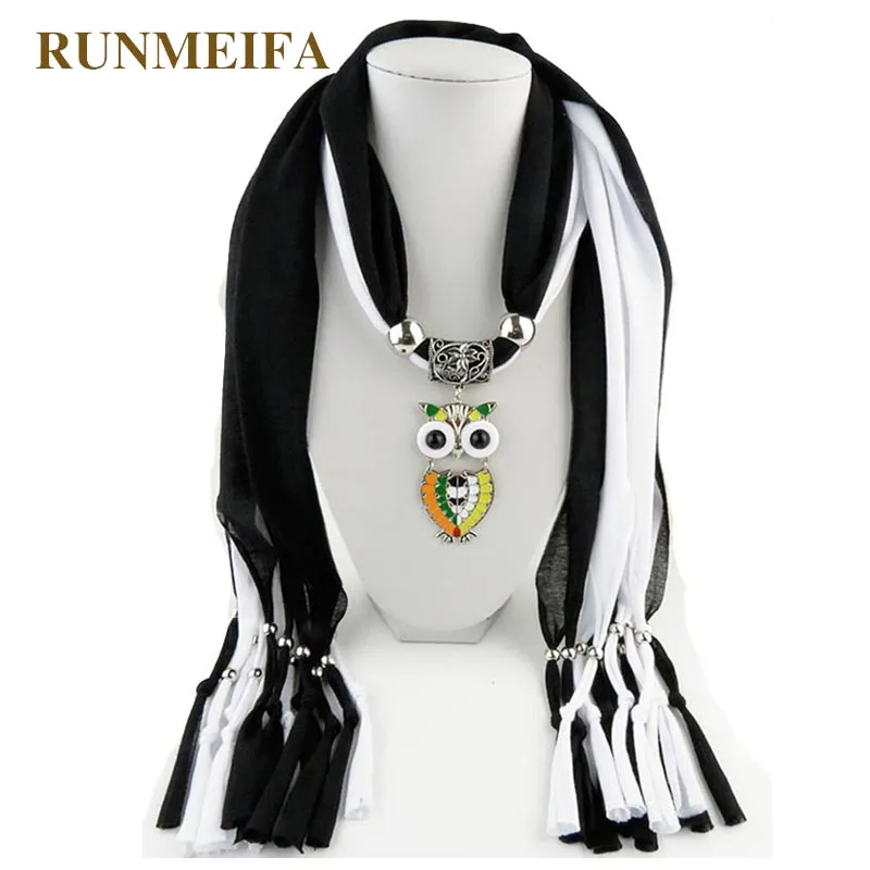 Кулоны RUNMEIFA ожерелья шарф женский Железный сплав акриловая сова кулон