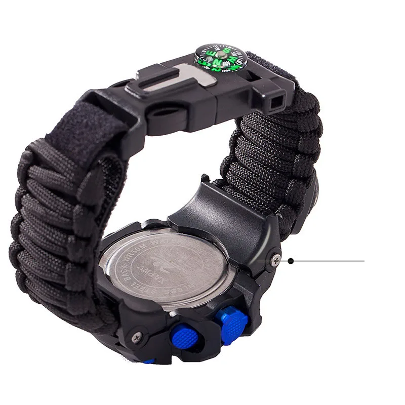 Выживания Открытый браслет часы аварийный Многофункциональный