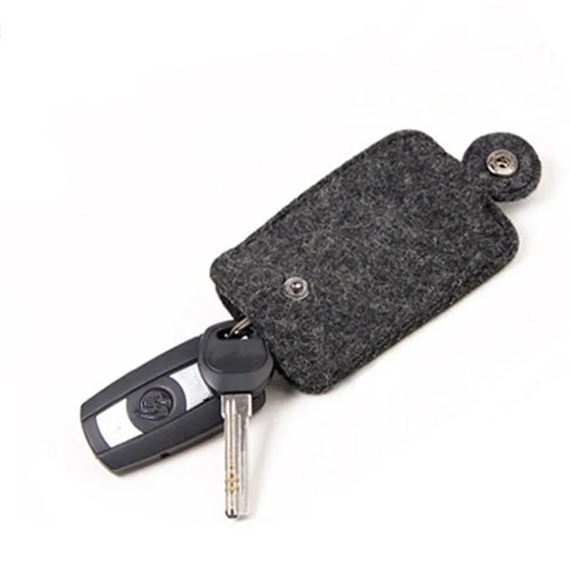 Новинка Легкие серые кошельки для ключей из шерстяного войлока прочные удобные