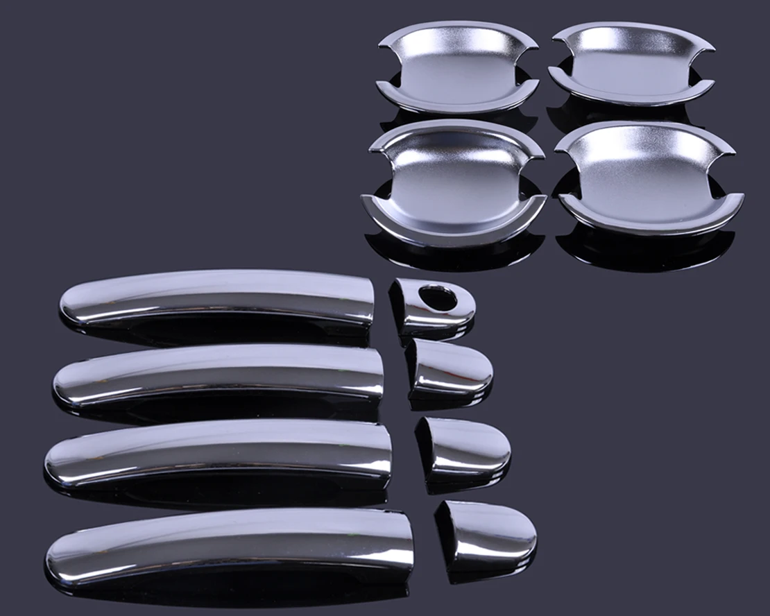 Beler Chrome 8 шт./компл. дверные ручки обложка+ 4 шт./компл. чашу комбо для Skoda OCTAVIA III Великолепная Октавия 2002-2004 2005 2006 2007