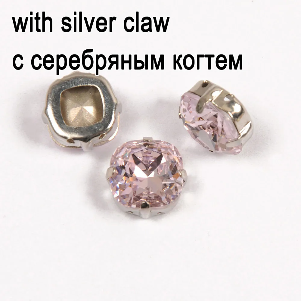 Crystal with silver Светильник в виде Розы, подвески, камни, Хрустальное стекло, пришивные стразы с когтями, применяются к одежде, аксессуары для украшения платья - Цвет: Crystal with silver