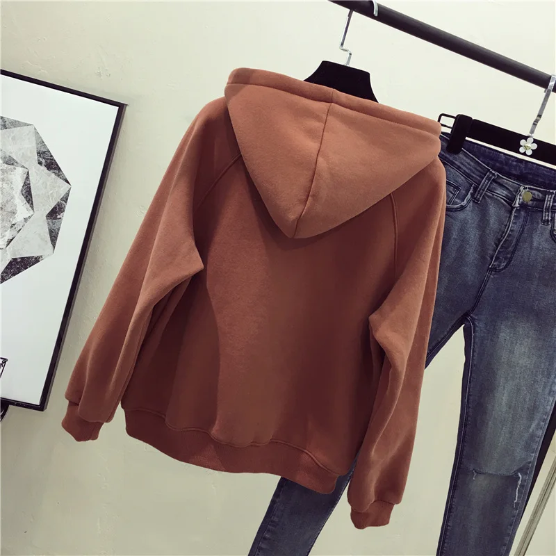Zuolunouba осень зима корейский женский сплошной цвет толстовки флис Harajuku с длинными рукавами свободные пуловеры женские толстовки
