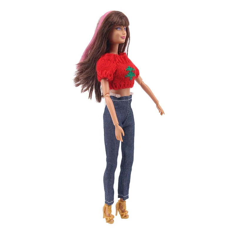 LUCKDOLL 15 Стиль 1 комплект одежды = свитер+ джинсы для BJD 30 см 1/6 Blyth куклы Barbiees одежда, игрушки для девочек, поколение, подарок на день рождения