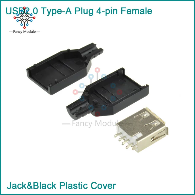 5 шт. 4-контактный Переходник USB 2 0 типа A с пластиковой крышкой | Обустройство дома