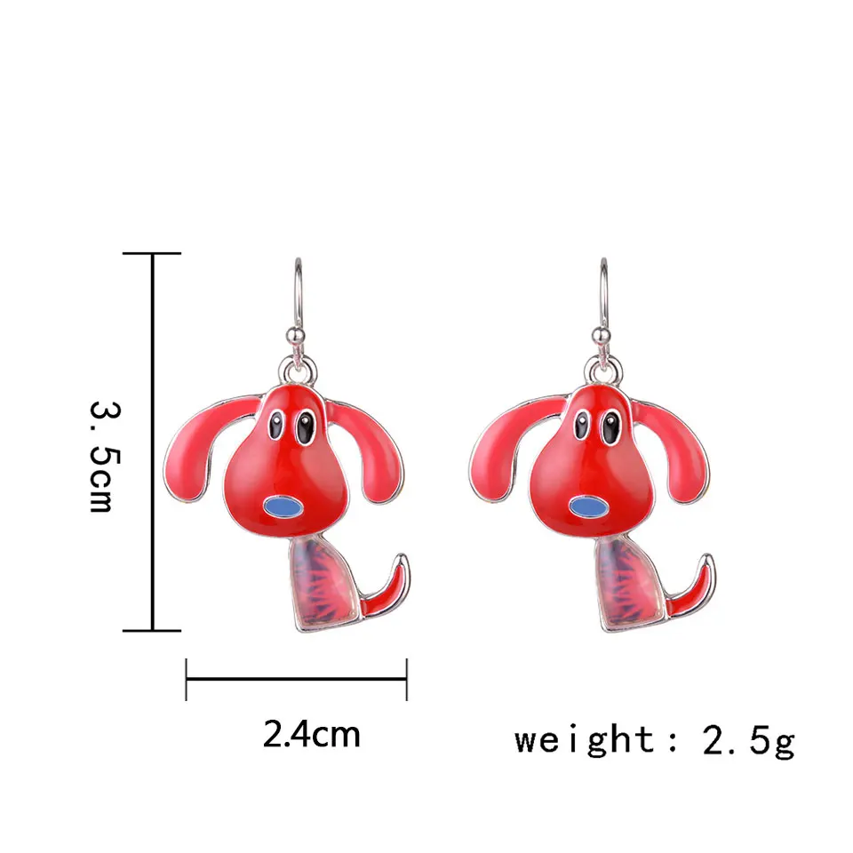 Animal Dog Drop Earrings for Girls Kids Enamel Pet Long Earring 2019 Fashion Jewelry Accessories Women Teens Anime Gift Hot New | Украшения