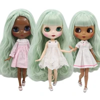 icy dbs blyth doll 16 bjd customized face with green hair nude joint body for girl gift bl4278
