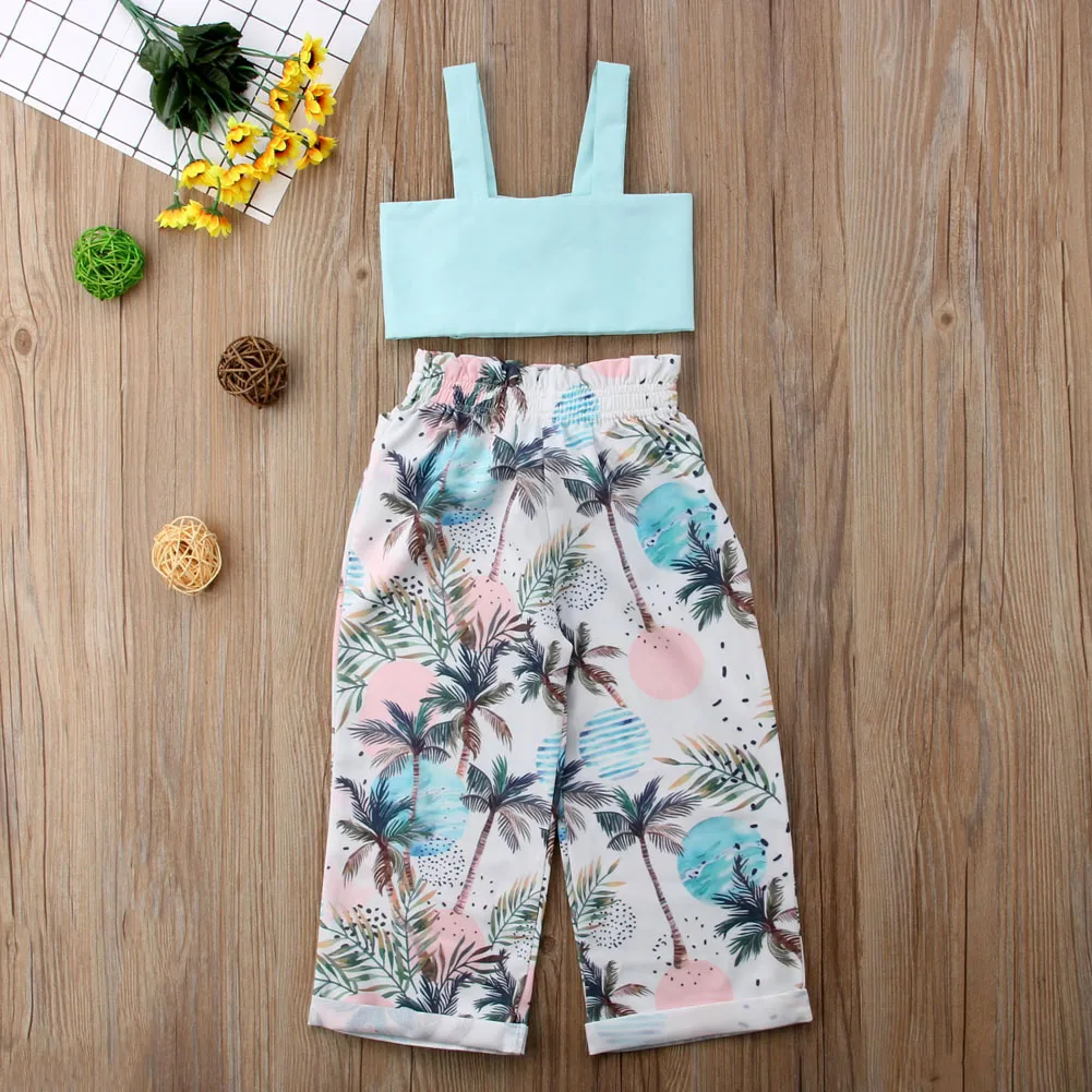 Модный комплект одежды для девочек коллекция 2018 года летняя одежда маленьких