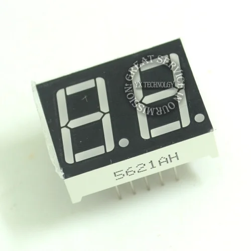 10 шт./пакет высокие красные светильник цифровая светодиодная 2bit общий анод 0,5/0,56 дюймов 5621AS