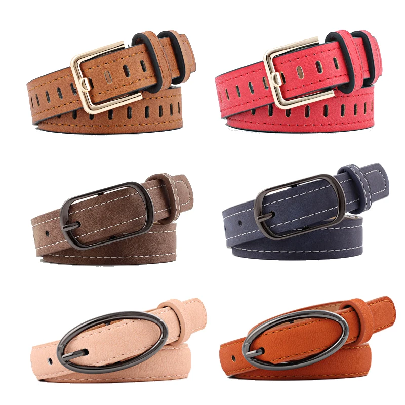 

8Styles Designers High Quality Female PU Leather Pin Buckle Belt Women 2019 Hot Design Simple Belts for Women's Jeans Wholesale