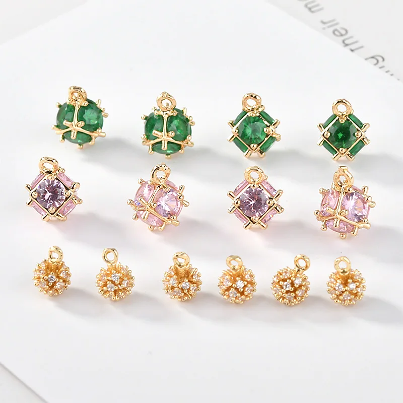 

High-quality copper/zircon materials geometric shape alloy charms diy jewelry earrings/necklace/key pendants accessory