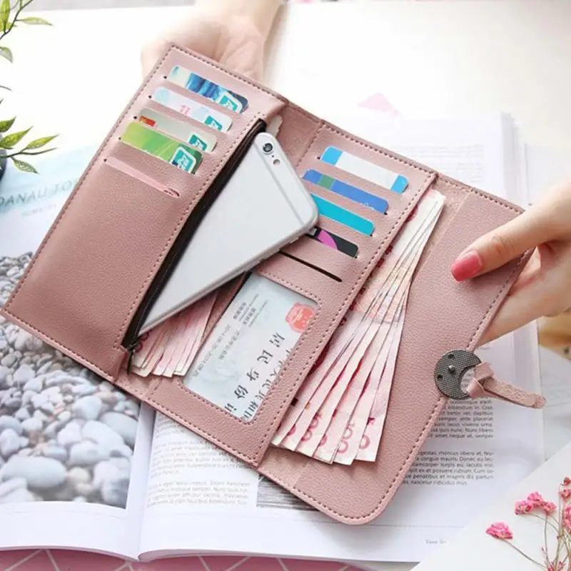 Модные женские кошельки клатчи из искусственной кожи длинный держатель для карт