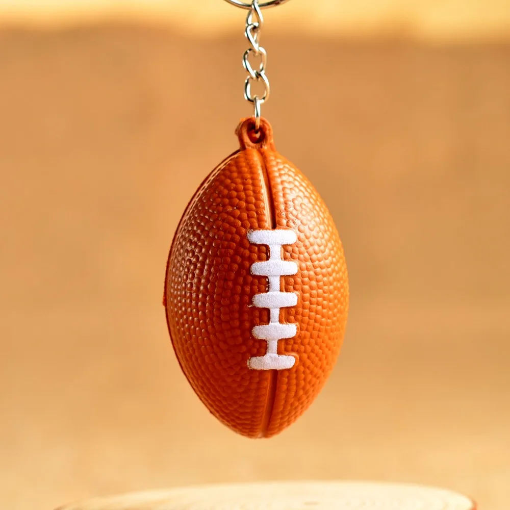 

FREE SHIPPING Newest PU Mini American Football Shaped Keychains Rugby Keyrings for Promotion Gifts