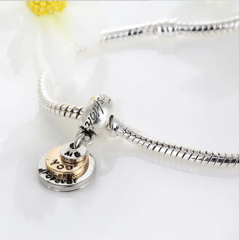 20 шт./лот Мода 3 ряда круглой печатью Дизайн сплав металла Талисманы для браслет