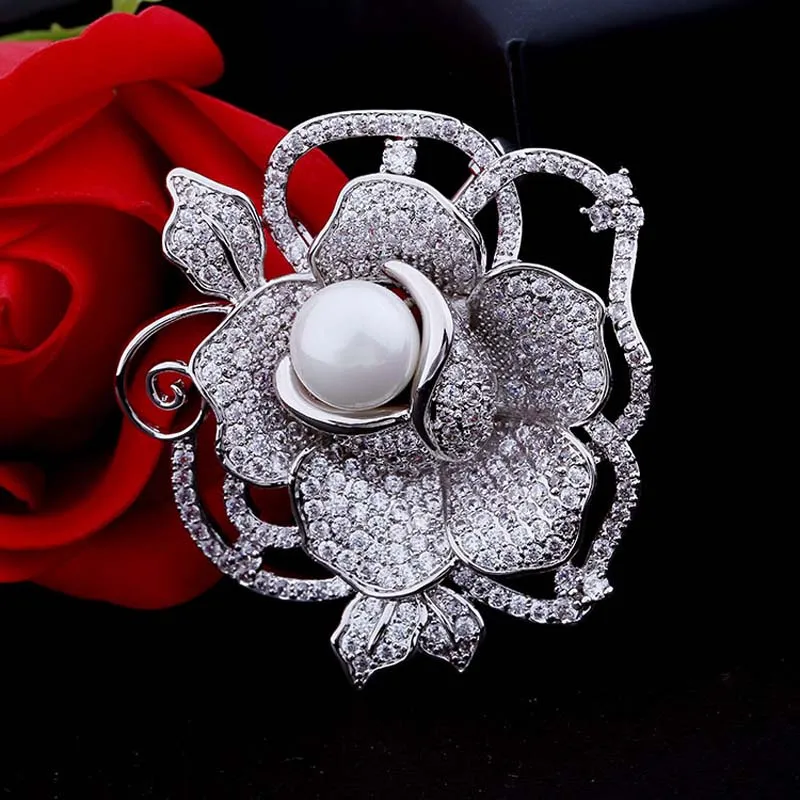 BSL ювелирный магазин Высокое качество броши в форме цветка розы для женщин