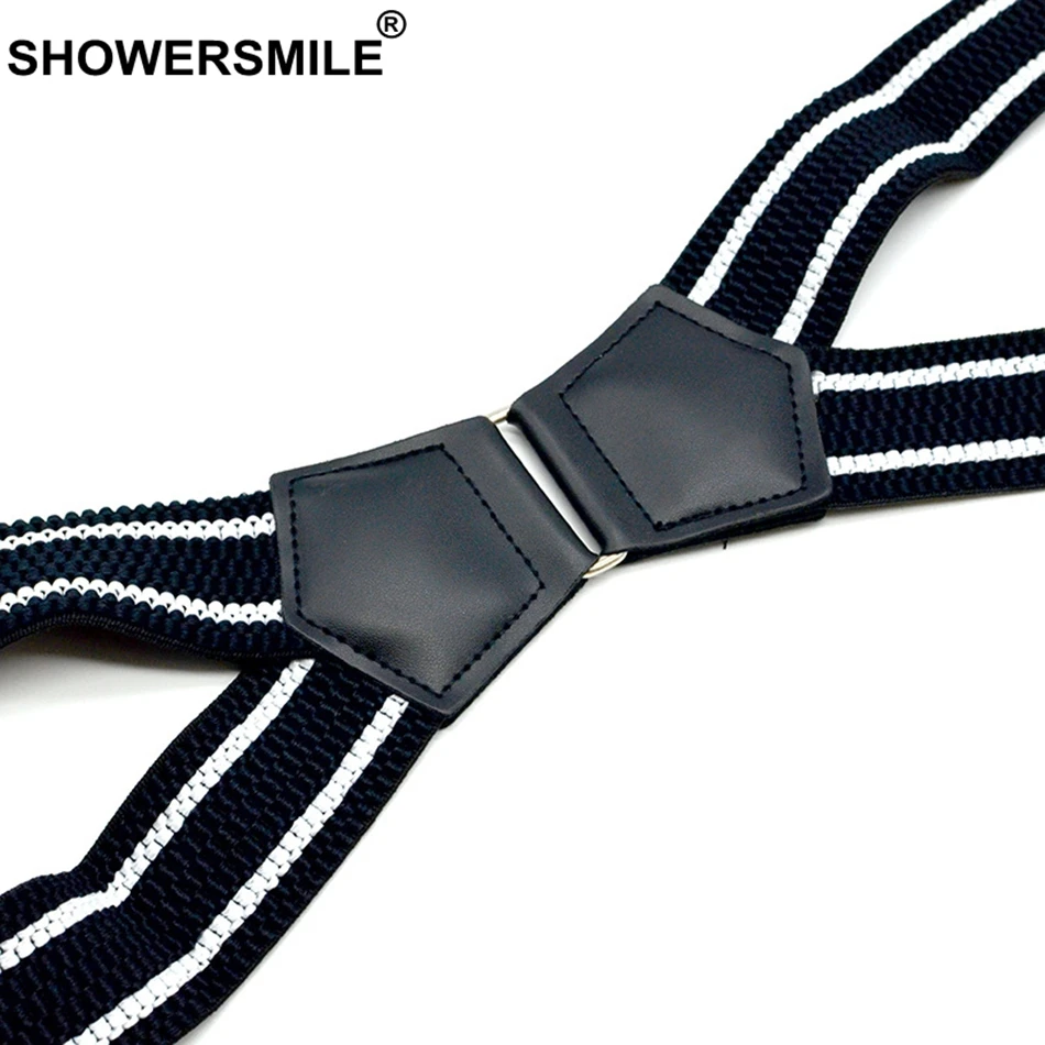 SHOWERSMILE, широкие подтяжки, мужские, из кусков, кожа, мужские, s, брючный ремень, X Back, черные подтяжки, ремни, 4 зажимы подвески, мужские, 4 см* 120 см