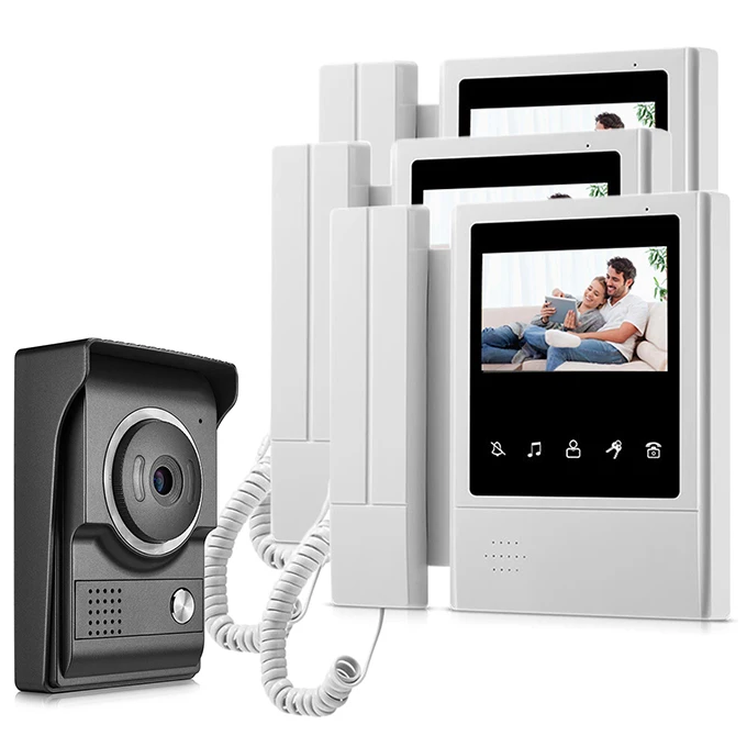DIYSECUR 4,3 дюймов видеодомофон видео домофон 700TV линия ИК ночного видения HD камера для дома и офиса Заводская Новинка - Цвет: 1V3