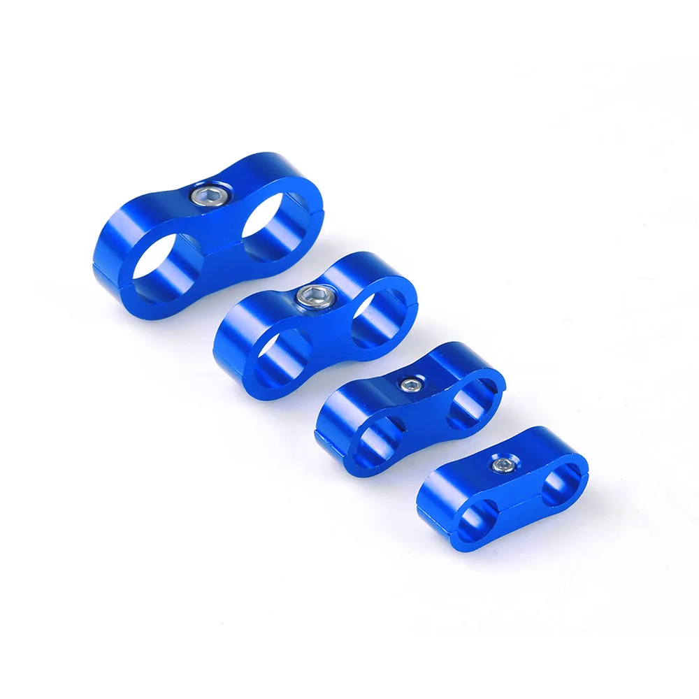 AN4 AN6 AN8 AN10 Braided Rubber Hose Line Clamp Aluminum Anodized Line Separator Separator Divider Clamp Kit Black Blue