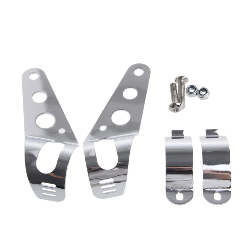 2 Pcs Universal 33-45mm Motorcycle Headlight Mount Bracket Fork Ears For Bobber Cafe Racer High Quality Sliver qiang | Автомобили и