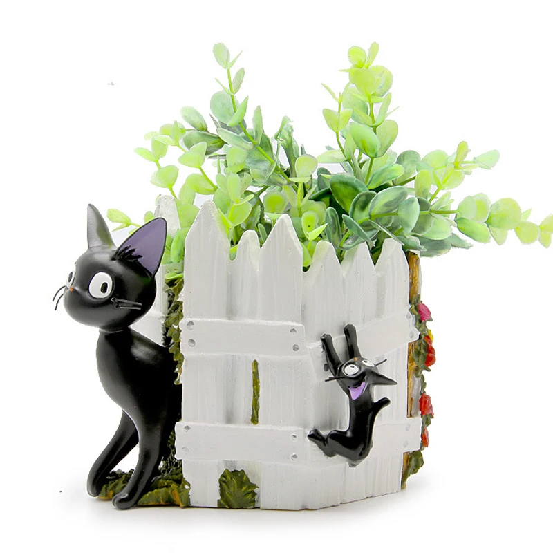 1 шт. новинка служба доставки Кики забор кошка цветок ПВХ Модель экшн фигурки