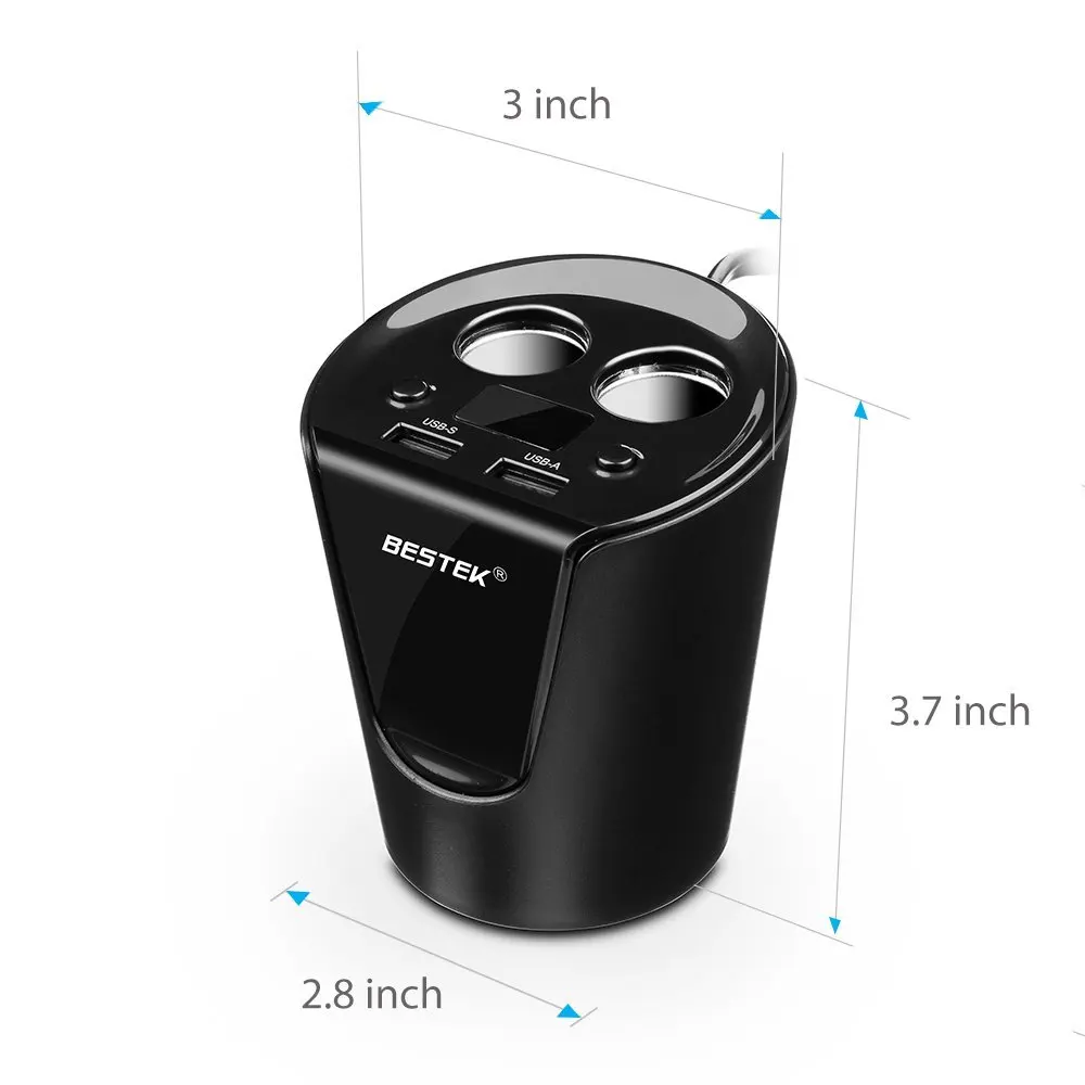 Bestek 5 В/3.1a 12 В Авто прикуриватели Plug автомобиля разъем USB адаптер Led Батарея