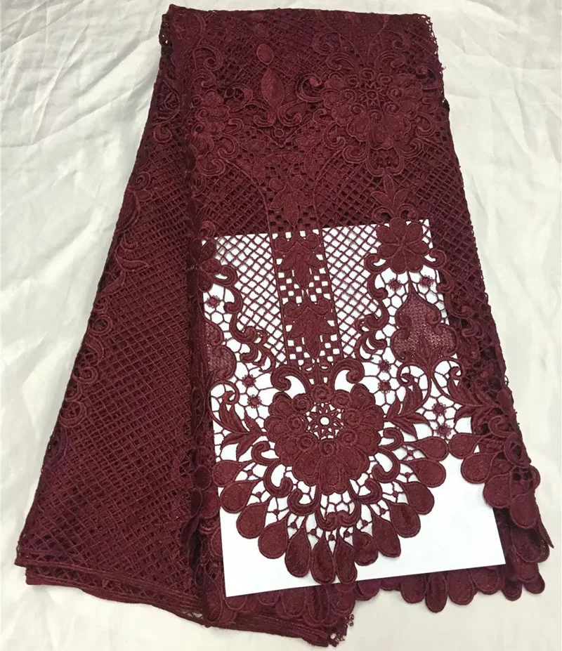 

Free shipping (5yards/pc) high quality African big cord lace fabric in fuhsia pink with gorgeous design for party dress WL3938