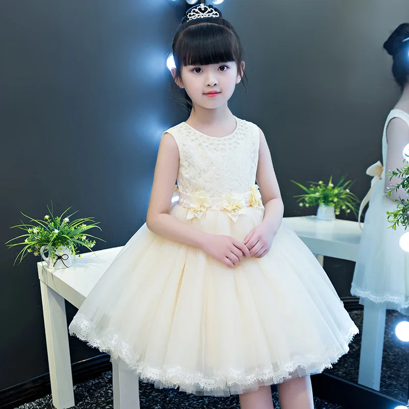 2021 платья для девочек с цветами детское платье принцессы без рукавов из бисера и