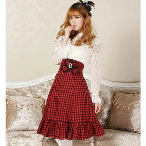 Винтажная Женская клетчатая миди-юбка, облегающая трапециевидная юбка с завышенной талией для женщин