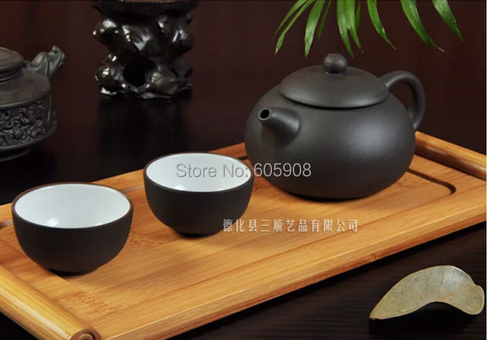 7 шт. путешествия Керамика Чай горшок набор с зеленым Подарочная сумка + 1 2 чашки 10