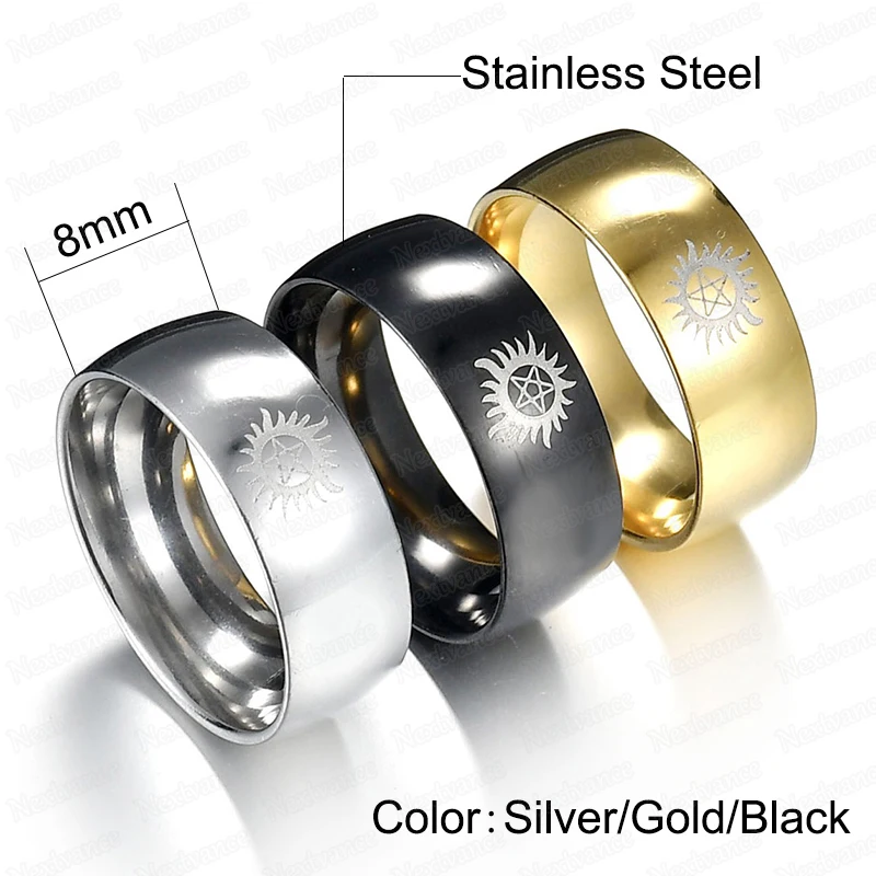 Nextvance Evil Force Sun Star Ring 3 Color Titanium Steel Rings For Male Female Party Jewelry Dropshipping | Украшения и