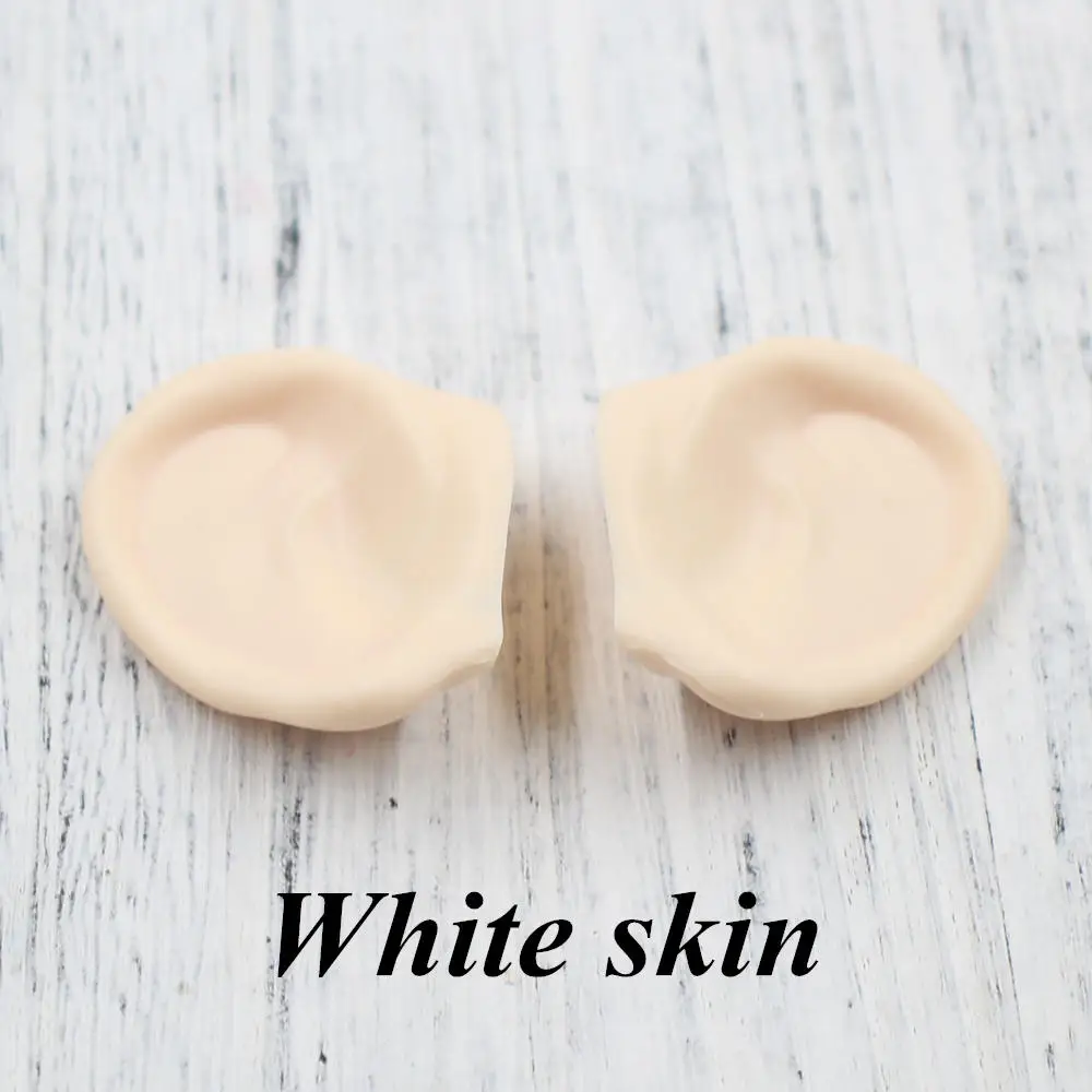 white skin Кукла Blyth 1/6 эльф и человеческое пластиковое ухо белый натуральный загар темная и супер темная кожа подходит для 30 см кукла DIY аксессуары подарок - Цвет: white skin