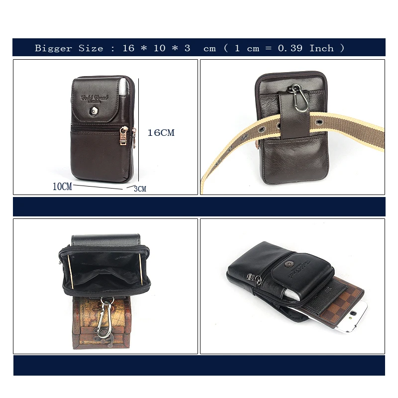 

Genuine Leather Carry Belt Clip Pouch Waist Purse Case Cover for Huawei Honor 6X Cell Phone Bag Free Shipping