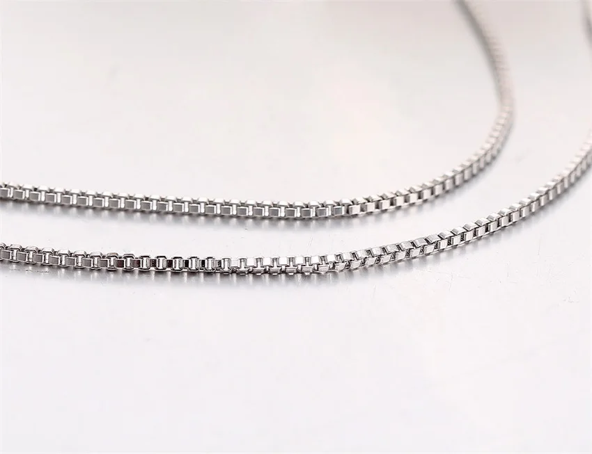 5 Длина белого золота Цвет цепи коробки Цепочки и ожерелья Для женщин дети