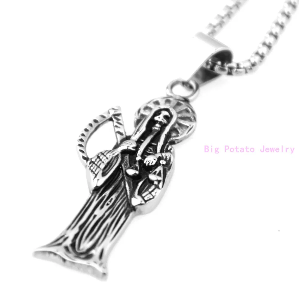 Цепочка с подвеской в виде черепа смерти из нержавеющей стали 316L 60 см|necklace ball