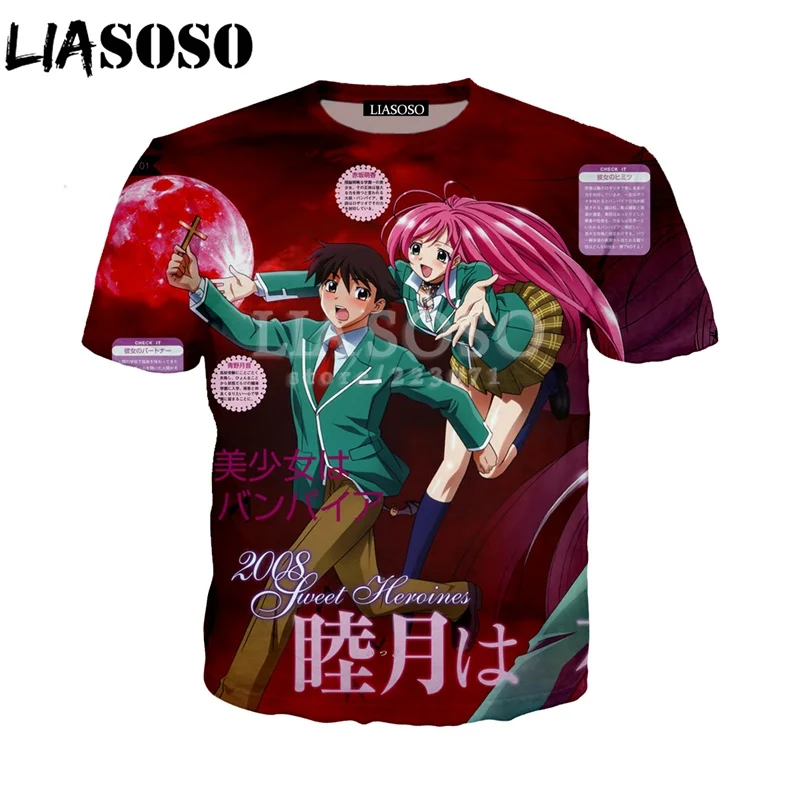 LIASOSO летняя новинка Мужская и Женская толстовка 3D принт аниме Розарио вампир