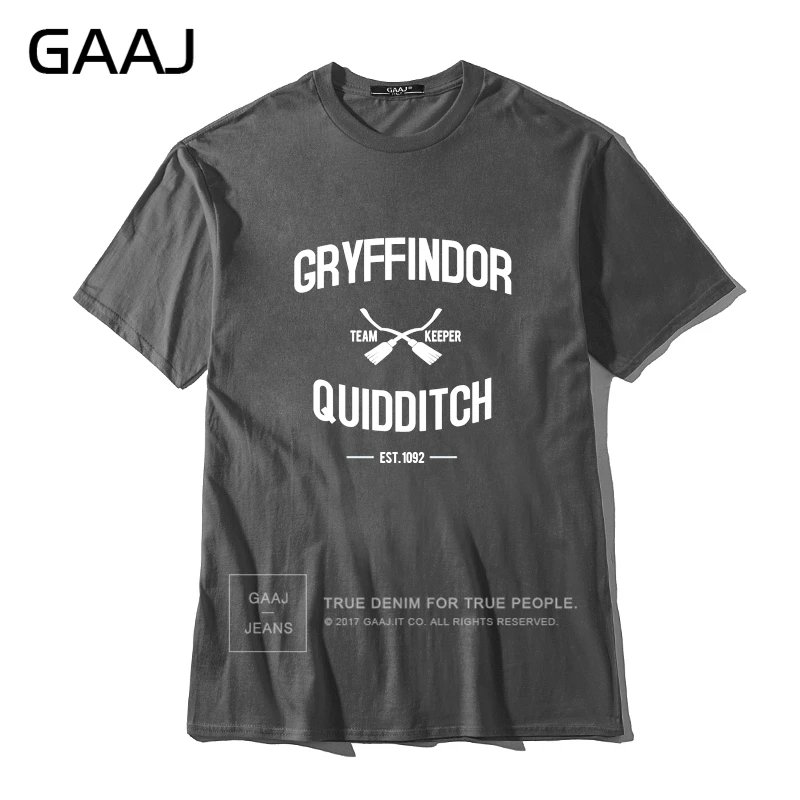 "Gryffindor Quidditch Team" Мужская футболка Homme с круглым вырезом, футболки для мужчин, высокое качество, футболка, модный топ с коротким рукавом# CZ2X5
