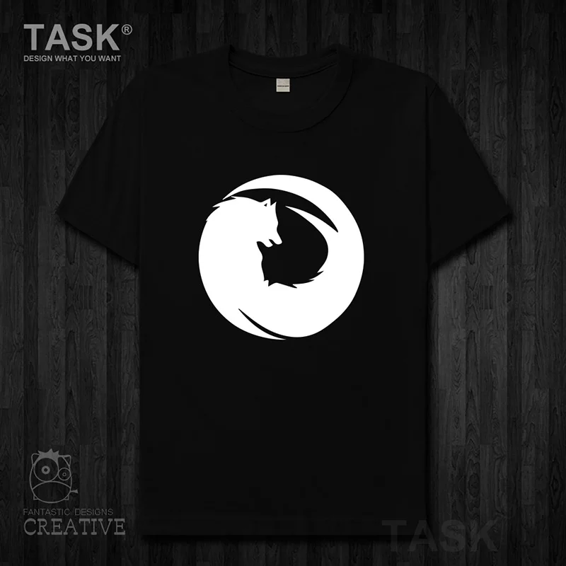Creative Wolf Totem funny print men's t-shirt short sleeve clothes o-neck comfort cotton casual tops Harajuku Streetwear 06 0003 | Мужская