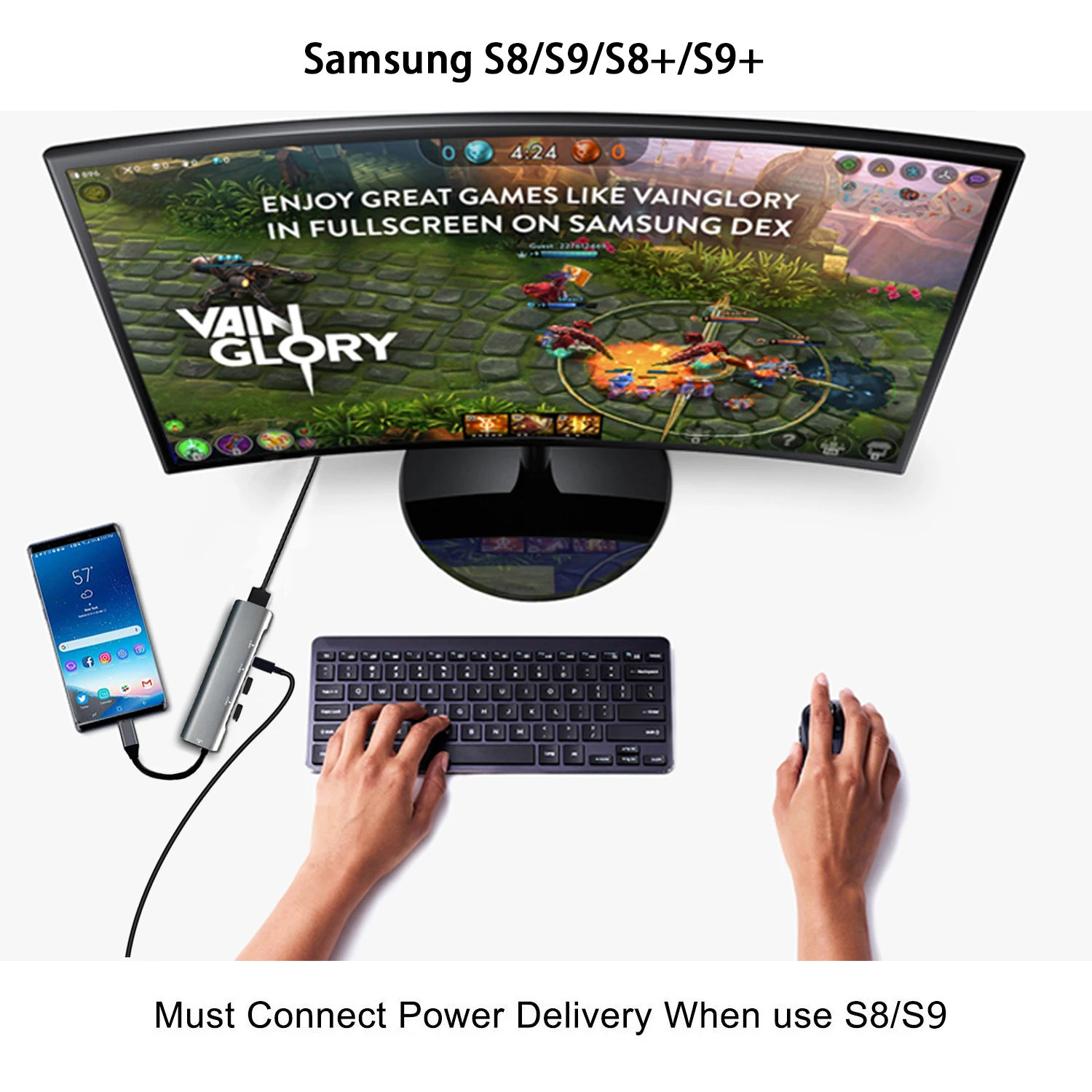 Концентратор USB Type C док-станция для MacBook Pro samsung Galaxy S8 huawei P20 Pro