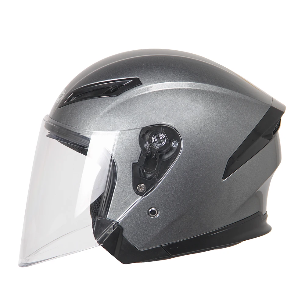 A4 Sliver HEROBIKER мотоциклетный шлем, мотоциклетный шлем на половину лица, шлем с двойными линзами, мотоциклетный шлем для мотоцикла, распродажа - Цвет: A4 Sliver