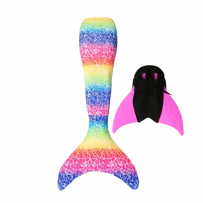 Tail with Fin Only Новые хвосты маленькой русалки с монофином купальник для детей взрослых летнее платье купальный костюм русалки - Цвет: Tail with Fin Only