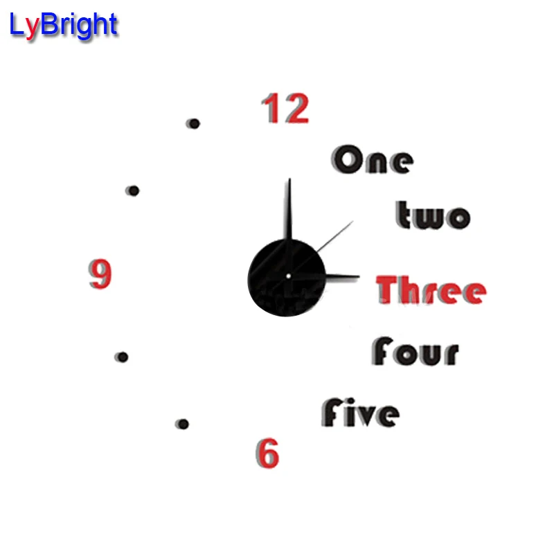 Modern 3D Big Size Silent Clock EVA Foam Sticker Wall | Освещение