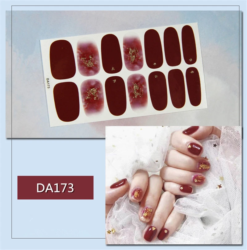 14 шт./компл. красочные ногтей Стикеры s DIY Nail Art Наклейки плотная Стикеры s самостоятельно аппарат для крепления на гвоздях и Стикеры Обертывания украшения для Красота