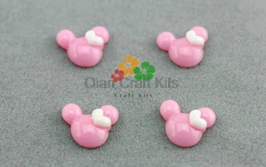 

300 шт. розовый маленький розовый Кабошон micky, Шарм для дизайна ногтей для украшения сережек, фотоэлемент, поставка аксессуаров для волос 8 мм